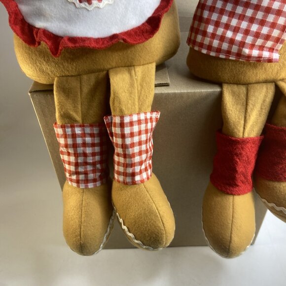 Gingerbread Man Woman Christmas Shelf Sitter Plush Plushie Chef Hat  20 in - Picture 5 of 13